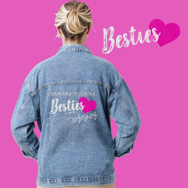 Veste En Jean Besties Pour les noms personnalisés du coeur (Créateur téléchargé)