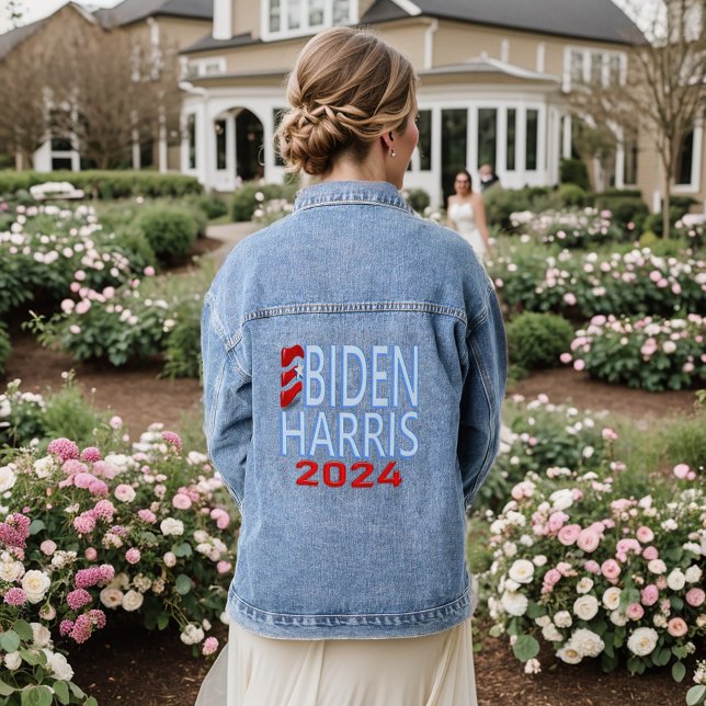 Veste En Jean Biden Harris 2024 Election Blue Denim Jacket (Créateur téléchargé)
