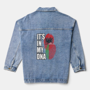 Veste En Jean Biélorusse Et Albanais Mélangent Le Drapeau ADN Pa