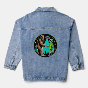 Veste En Jean Bigfoot Alien Alliance - Funny Scifi Cryptid