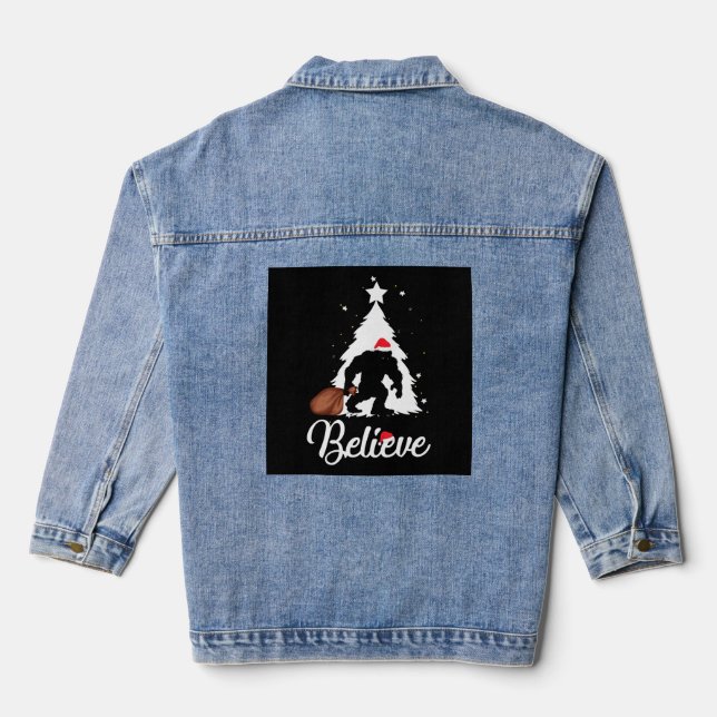 Veste En Jean Bigfoot Believe Christmas Shirt (Verso)