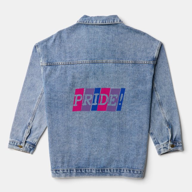 Veste En Jean Bisexualité panneau de texte de la fierté (Verso)