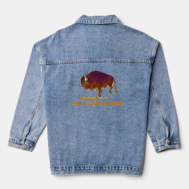 Veste En Jean Bison de Yellowstone coule (Verso)