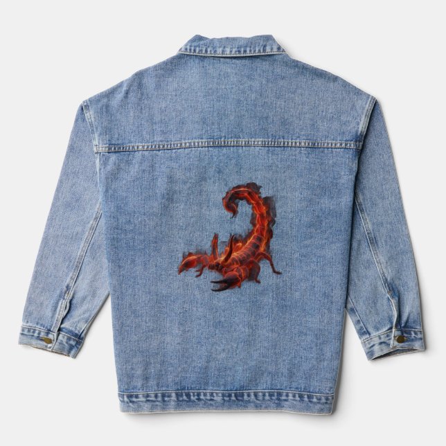 Veste En Jean Blazing Scorpion Mythical Creature Fantasy Art (Verso)