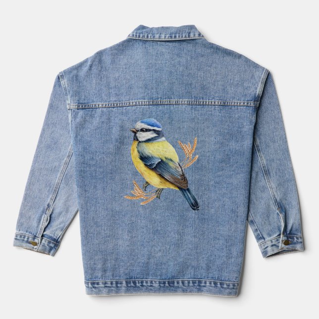 Veste En Jean Blé Doré et Mésange Bleue (Verso)