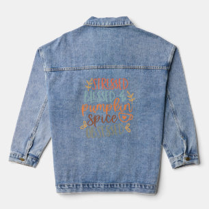Veste En Jean Blessé Stressé et Citrouille épice Obsédé automne