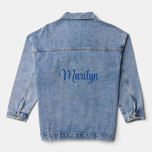 Veste En Jean Blue Denim Jacket Custom Name  (Verso)