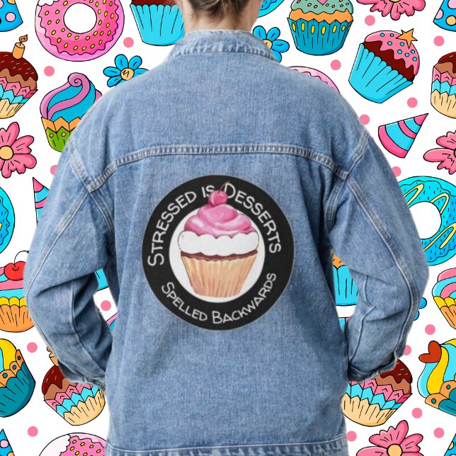 Veste En Jean Blue Denim Jean Jacket Drôle dessert citation (Créateur téléchargé)