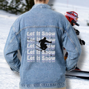 Veste En Jean Blue Denim Jean Veste Laissez-Le Skier À Neige
