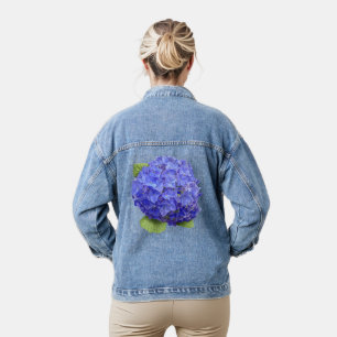 Veste En Jean Blue Hydrangea Flower Botanical Art