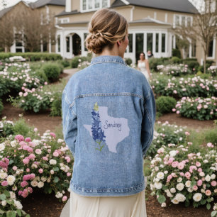 Veste En Jean Bluebonnet personnalisé Texas