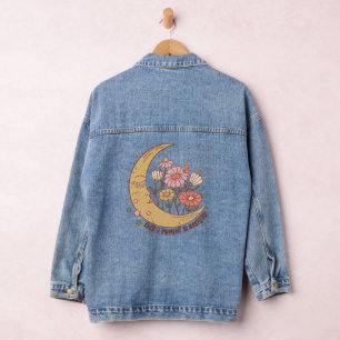 Veste En Jean Boho Retro Fleurs Lune Vibe Été Prendre Un Moment