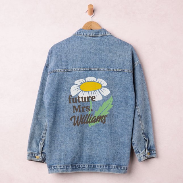 Veste En Jean Boho Simple Daisy Future Mme Nom Mariée (Hangar)