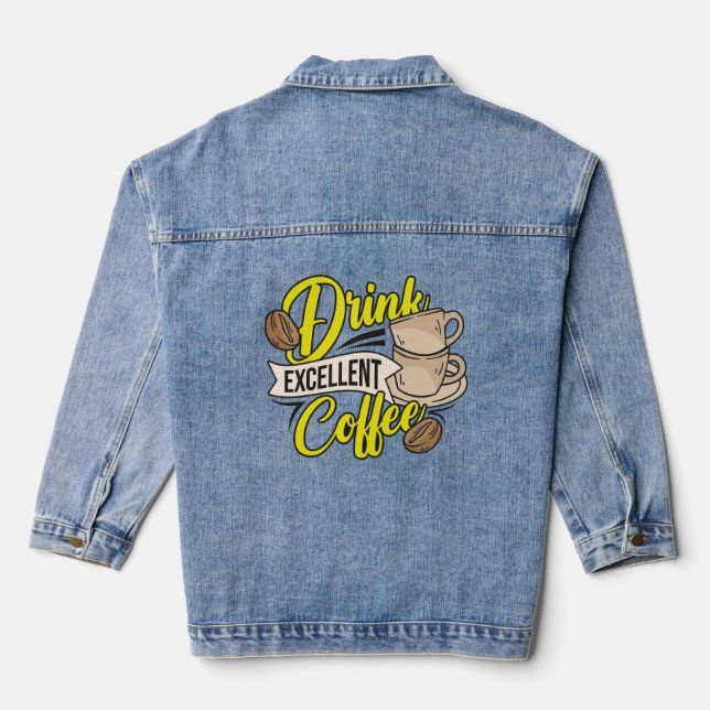 Veste En Jean Boire un excellent café (Verso)