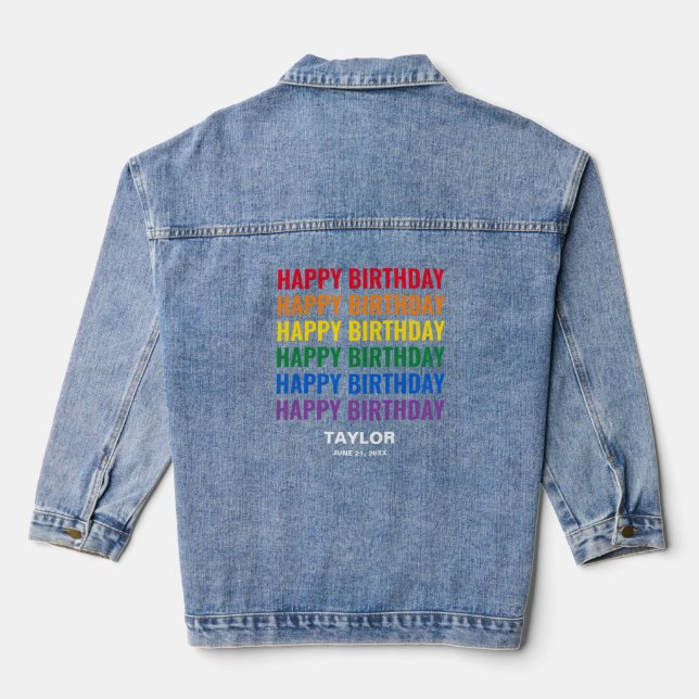 Veste En Jean Bonne fête d'anniversaire LGBT Pride transgenre LG (Verso)