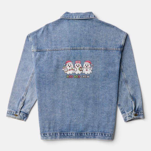 Veste En Jean Boo Boo Crew Noël, infirmière fantôme surdimension (Verso)