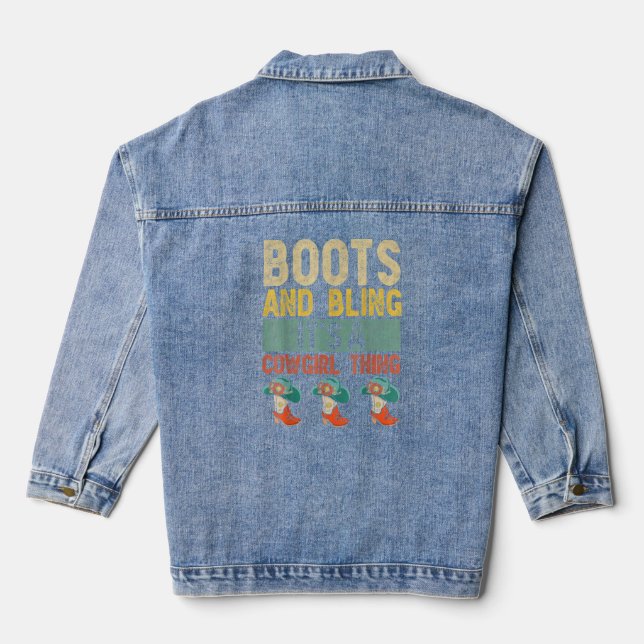 Veste En Jean Boots And Bling It's A Cowgirl Thing Rodeo Casquet (Verso)