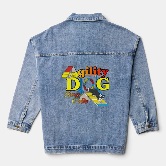 Veste En Jean Bordure Collie Cadeaux d'agilité (Verso)