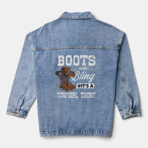 Veste En Jean Botte de fille Bling Pays Vintage Rodéo du Sud