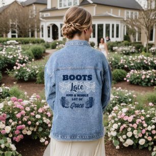 Veste En Jean Bottes et dentelle pour fille