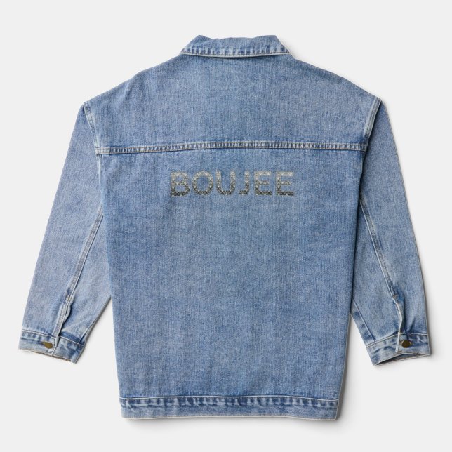 Veste En Jean Boujee Faux Diamond Lettres (Verso)
