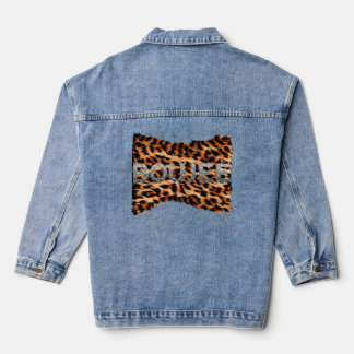 Veste En Jean Boujee Faux Diamond Lettres