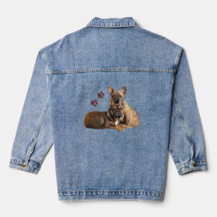 Veste En Jean Bouledogue français deux amis French Bulldog