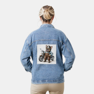 Veste En Jean Bouledogue français moto Fête des Pères bouledogue