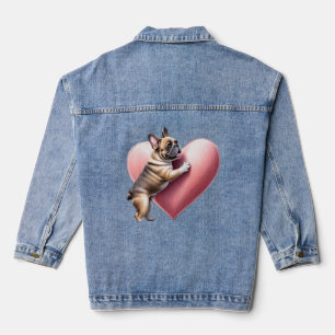 Veste En Jean Bouledogue français Saint-Valentin French Bulldog