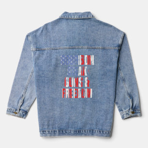 Veste En Jean Bourbon Steak Guns Freedom Usa Drapeau Whiskey Ind