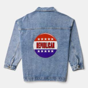 Veste En Jean Bouton républicain