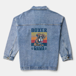 Veste En Jean Boxer Mama Mère Retro Chien Maman 3