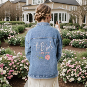Veste En Jean BRIDE ROSE BLEU DENIM JACKET mariage