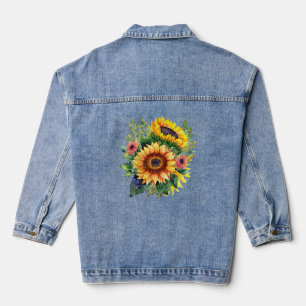 Veste En Jean Bright Sunflowers Denim Jacket