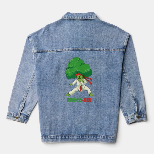 Veste En Jean Brocco Lee Fun Végétarien Karate Broccoli Végétal (Verso)