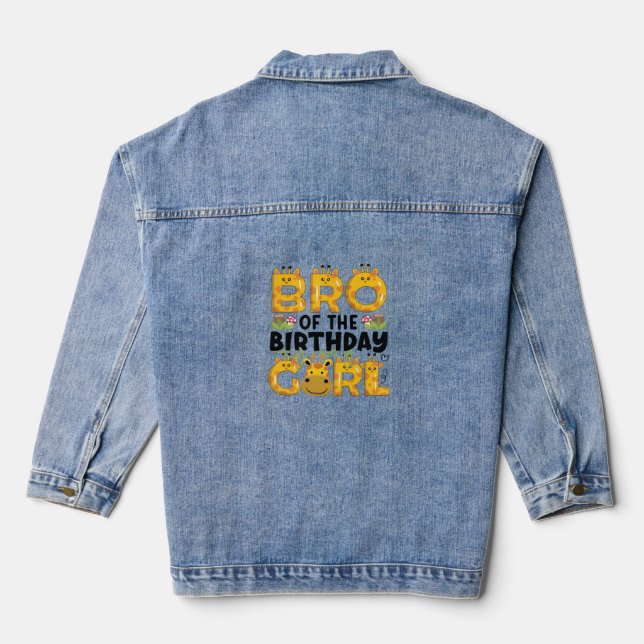 Veste En Jean Brother 1er anniversaire fille Giraffe Theme Party (Verso)