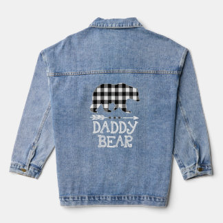 Veste En Jean Buffle noir et blanc Plaid papa Ours Noël