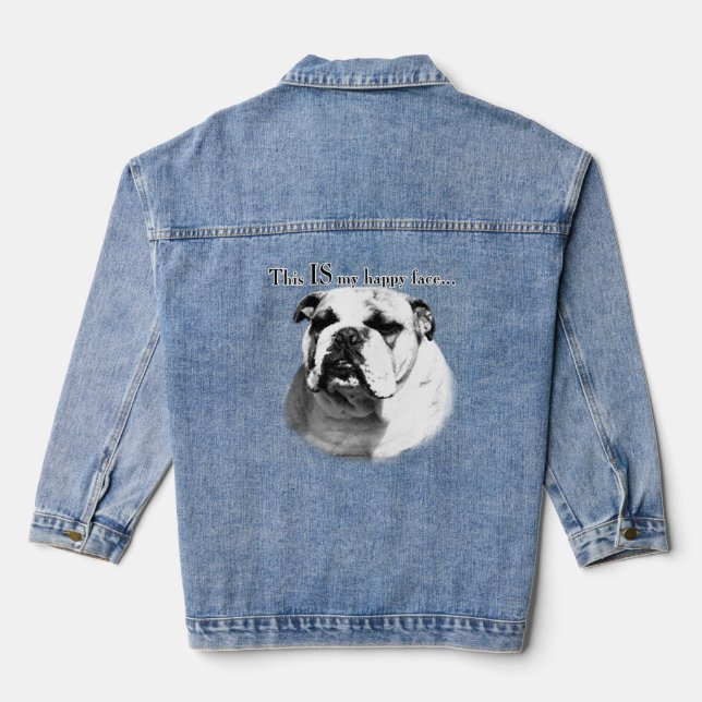 Veste En Jean Bulldog Happy Face Denim Jacket (Verso)