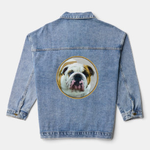 Veste En Jean Bulldog Painting - Joli art original chien