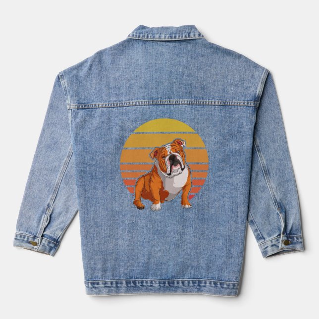 Veste En Jean Bulldog Sunset Bulldog Propriétaire Bulldog Lover  (Verso)
