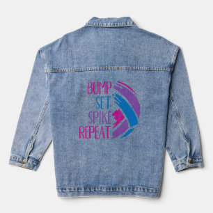 Veste En Jean Bump Set Spike Répéter Volleyball Setter Spiker Me