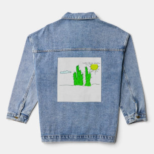 Veste En Jean Cactus Doodle Funky Chanceux Vert