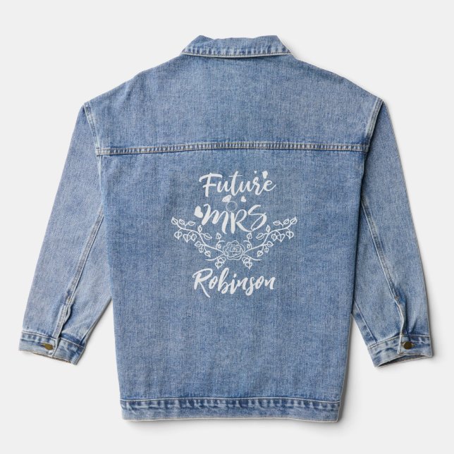 Veste En Jean Cadeau de Future Mrs. Botanique pour Enterrement d (Verso)