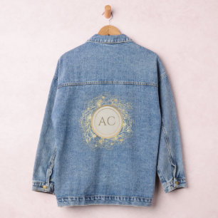 Veste En Jean Cadeau de mariage Monogramme Or