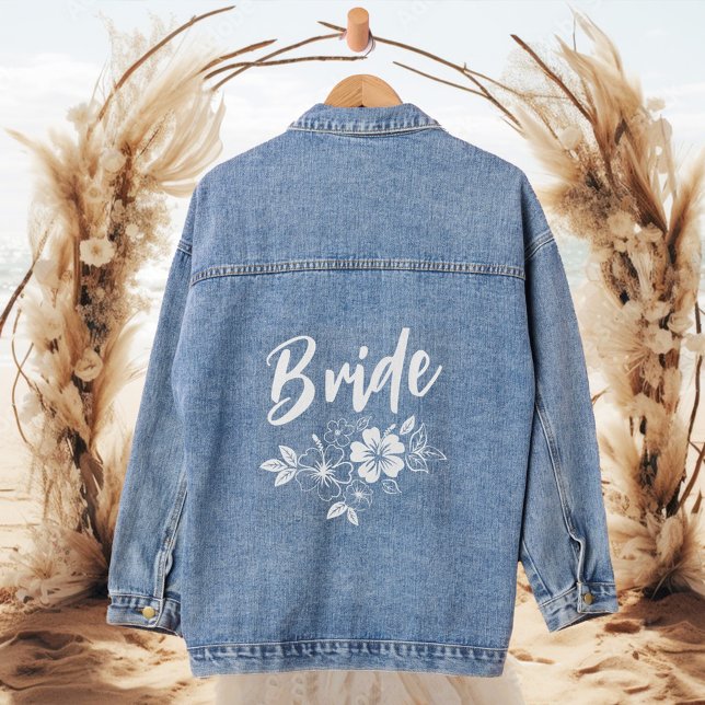 Veste En Jean Cadeau de mariée de fleurs botaniques (Créateur téléchargé)
