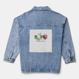 Veste En Jean Cadeau d'Halloween effrayant pour infirmière - Cro
