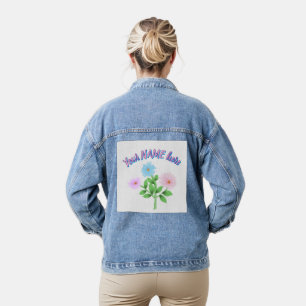 Veste En Jean Cadeau floral personnalisé à l'aquarelle