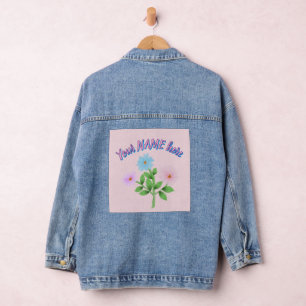 Veste En Jean Cadeau personnalisé de fleurs aquarelles personnal