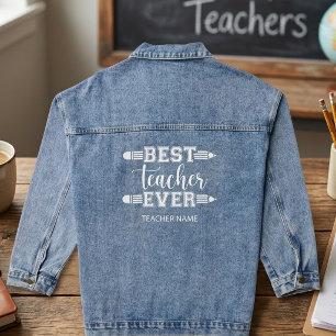 Veste En Jean Cadeau personnalisé Meilleur Professeur - Cadeau P