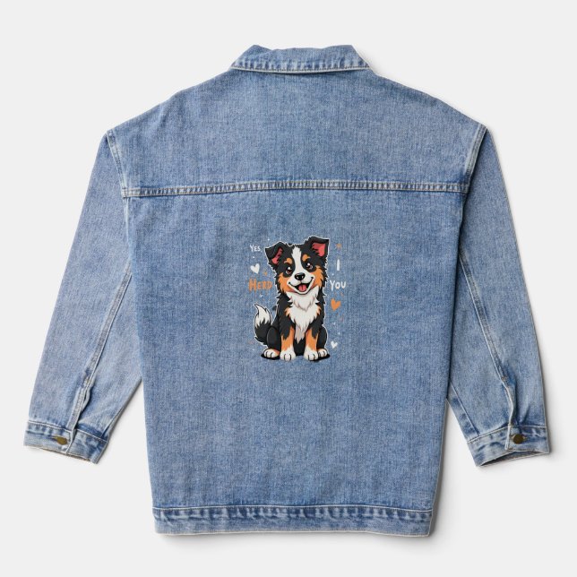 Veste En Jean Cadeaux drôles de maman Australian Shepherd Aussie (Verso)